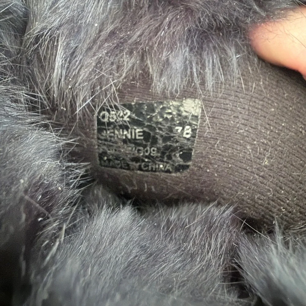 Coach Jennie Black Signature Monogram Quilted Faux Fur Snow Boots Q522 Womens 7B